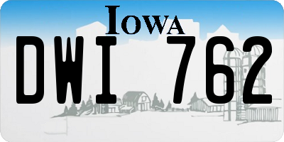 IA license plate DWI762