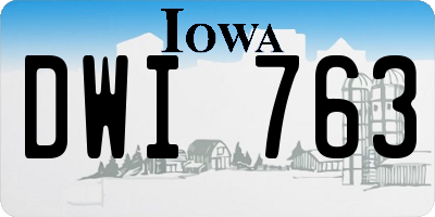IA license plate DWI763
