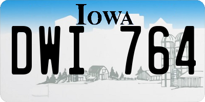 IA license plate DWI764
