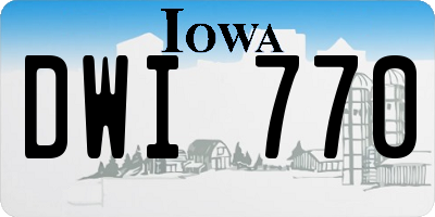 IA license plate DWI770