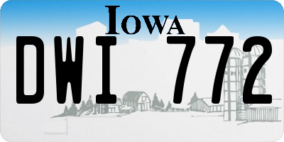 IA license plate DWI772