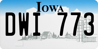 IA license plate DWI773
