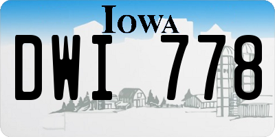 IA license plate DWI778