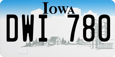 IA license plate DWI780