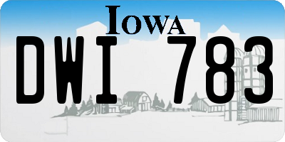 IA license plate DWI783
