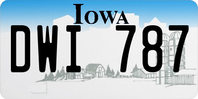IA license plate DWI787