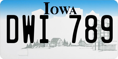 IA license plate DWI789