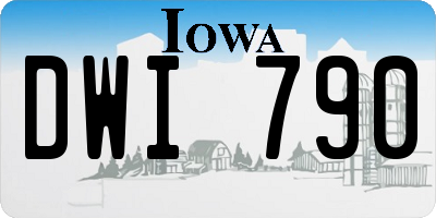 IA license plate DWI790