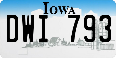 IA license plate DWI793