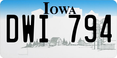 IA license plate DWI794