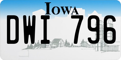 IA license plate DWI796