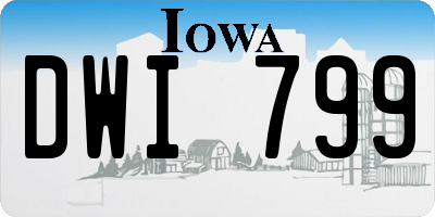 IA license plate DWI799