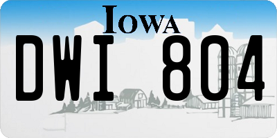 IA license plate DWI804