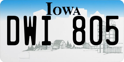 IA license plate DWI805