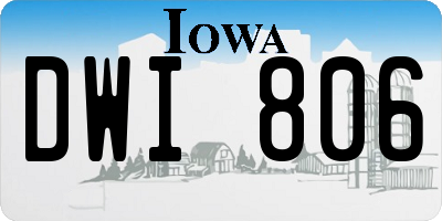 IA license plate DWI806