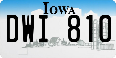 IA license plate DWI810