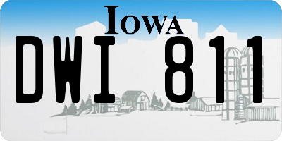 IA license plate DWI811