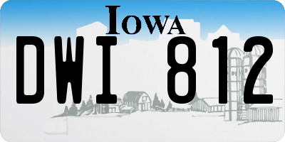 IA license plate DWI812