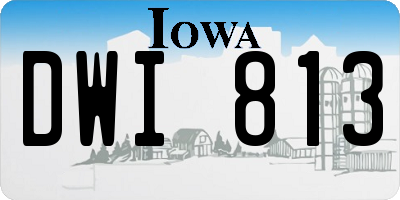 IA license plate DWI813
