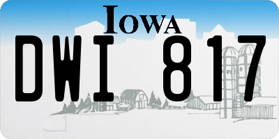 IA license plate DWI817