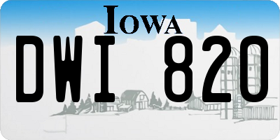 IA license plate DWI820