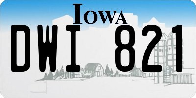 IA license plate DWI821