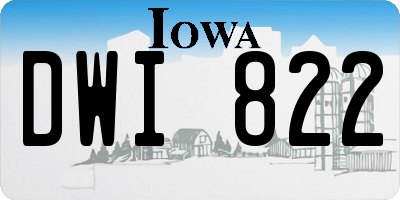 IA license plate DWI822
