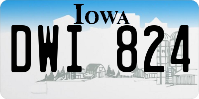 IA license plate DWI824