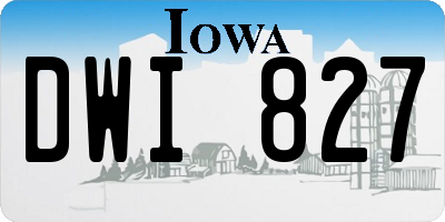 IA license plate DWI827