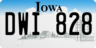 IA license plate DWI828