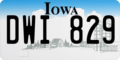 IA license plate DWI829