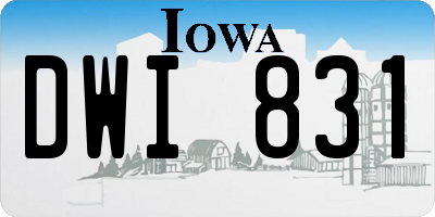 IA license plate DWI831