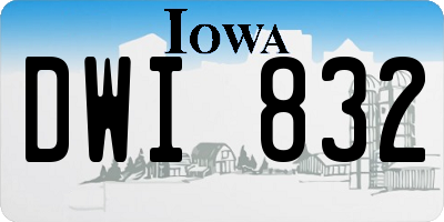 IA license plate DWI832