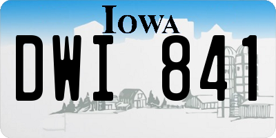 IA license plate DWI841