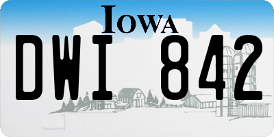 IA license plate DWI842