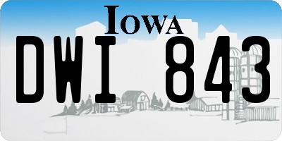 IA license plate DWI843
