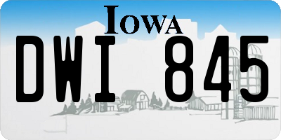 IA license plate DWI845