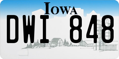 IA license plate DWI848