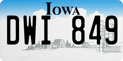 IA license plate DWI849