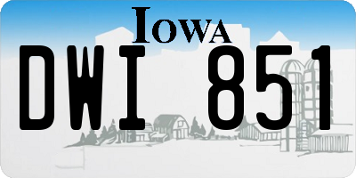 IA license plate DWI851
