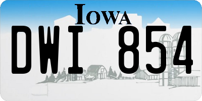 IA license plate DWI854