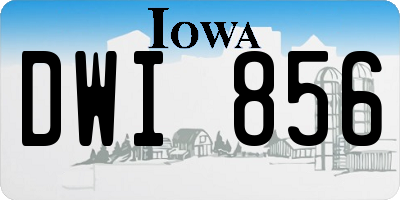 IA license plate DWI856