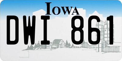 IA license plate DWI861