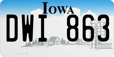 IA license plate DWI863