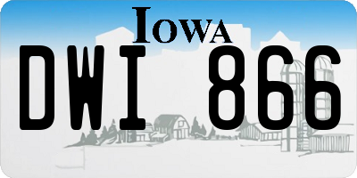 IA license plate DWI866