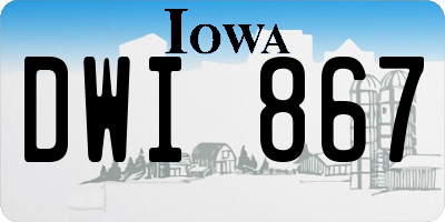 IA license plate DWI867