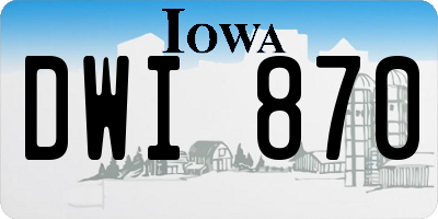 IA license plate DWI870