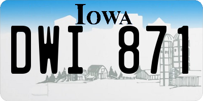 IA license plate DWI871