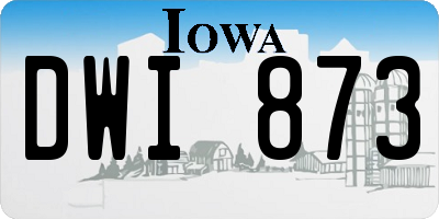 IA license plate DWI873