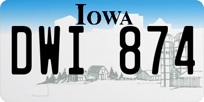 IA license plate DWI874